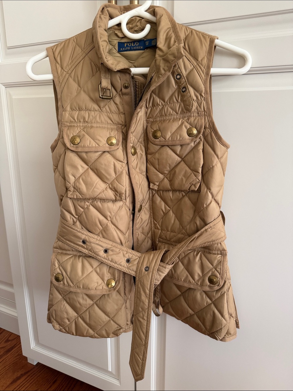 Polo by Ralph Lauren Quilted Belted Vest - Beige/Tan